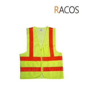 라코스 RC-402-3 신호수 망사 조끼 형광 망사 주황색 반사띠