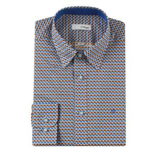 [에스티듀퐁(셔츠)]대전/허리가 편한 슬림 캐쥬얼핏/우산모티브 여름 긴팔 남방 SE4SM21LS333SBU