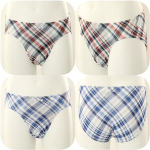 [비너스] 24SS부드러운 착용감 폴리 스판 체크나염 삼각팬티 (VMP7217)