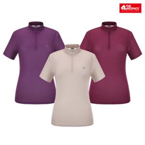 [레드페이스 본사] 여성 피케허니컴하프짚티셔츠 REWFTSM24050