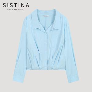 [SISTINA] 인기 코튼 볼륨 크롭 셔츠_AWWSTO21090_LL