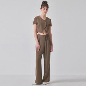 STRAPPY TWO TUCK WIDE SLACKS_T416BT702(BR)