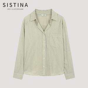 [SISTINA] 인기 시스루 스트라이프 셔츠_AWWSTO21050_LK