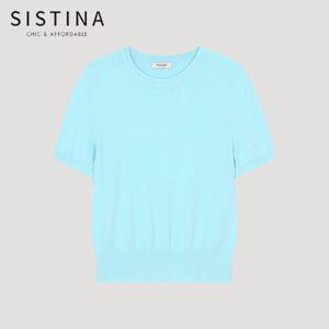 [SISTINA] 인기 데일리 라운드넥 반팔 니트_ASKPOO21020_AQ