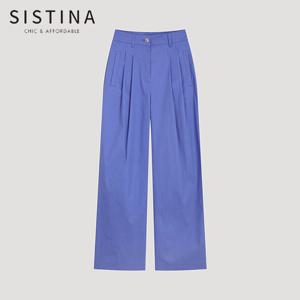 [SISTINA] 인기 투턱 컬러 스트레이트 팬츠_AWWSLO21110_BL