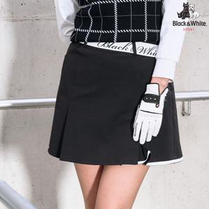 [블랙앤화이트] 여성 언발란스 플리츠 큐롯 4014LZSP_BLACK