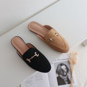 로퍼화 빅사이즈포함 여성 스웨이드 금장 뮬 블로퍼 봄 가을