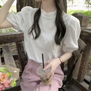 [리빌모아]여자 썸머 프렌치 퍼프 반팔 블라우스 JSW-BLH-SP0000