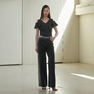 [에고이스트]V넥 다이아 조직 슬림 반소매 풀오버(EQ2KH661)