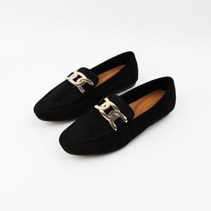 [신난다슈] 여성 로퍼 단화 2cm 플랫 구두 슬립온 스웨이드 발편한 쿠션 RM248886 블랙