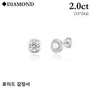 로이드 14K 토탈 2캐럿 베젤 귀걸이 LEB11711D