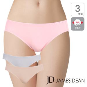 제임스딘 여성 편한 면 스판 미디 삼각 팬티 3매