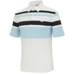 [디즈니골프]남성 배색 스트라이프 반팔 카라 티셔츠 (SO2MTS038