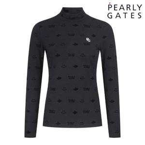 파리게이츠 (521D3TI301BK) 여성 스마일 로고 패턴 긴팔 티셔츠