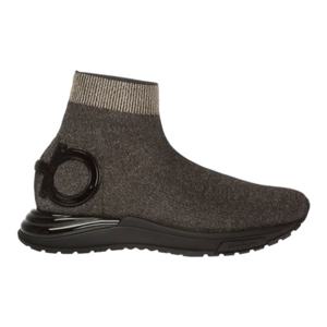 살바토레 페라가모 가디나 여성용 726011 BLK 메탈릭 삭스 스니커즈 멀티