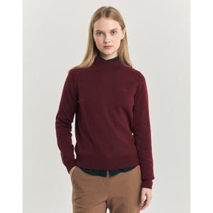 헤지스 여성 24FW 반값세일울100% 버건디 모크넥 스웨터 HSSW4D909D2