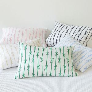 리본이불 누블 리본 고밀도 워싱순면 먼지없는 사계절 베개커버