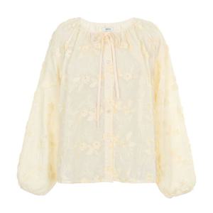 [에이비에프지]플라워 자수 포인트 긴팔 면 레이스 블라우스APY3HB43I