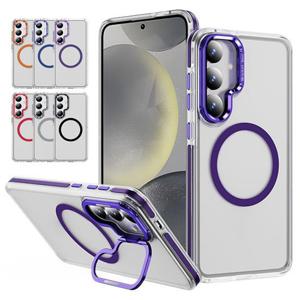 갤럭시A14 히든 거치대 매트 반투명 하드 범퍼 맥세이프 케이스