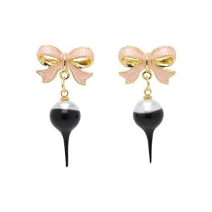 25 FW 오토링거 여성 골드톤 리본 진주 이어링 242016F022006