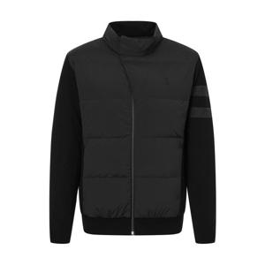 헤지스 골프 24FW 품절임박블랙 남성 니트 하이브리드 풀집 구스다운 점퍼 HUSW4D772BK