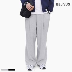 빌리버스 남성 기모 와이드팬츠 스트링 쓰리턱 트레이닝 바지 BJJ056