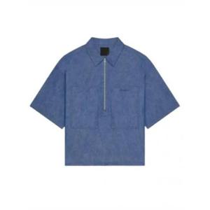 지방시 반팔 셔츠 BM610H5YAP452 BLUE DOM