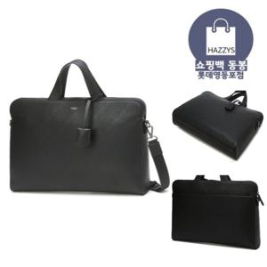 [쇼핑백동봉]블랙 로고배색 가죽 서류가방HJBA5E412BK