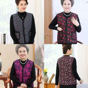 김장조끼 꽃무늬 융털 스타일 촌캉스룩 할머니조끼 고