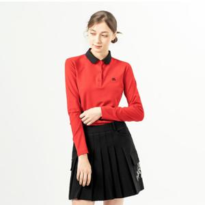 [디즈니골프]여성 로고라인 배색 긴팔 카라 티셔츠 (SO3LTS103)