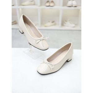 [코디엘루]여성 리본 가죽 펌프스 구두 4cm CDMD500489-1_GN