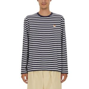 메종키츠네 헤드 폭스 티셔츠 LM00105KJ0044_NAVYSTRIPES