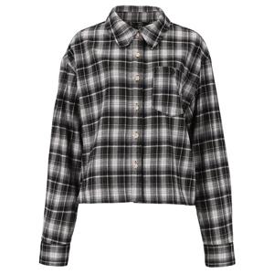 [에이비에프지]골드 단추 포인트 체크 숏 긴팔 남방 APZ1QB01B