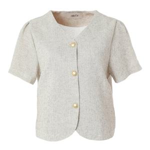 [에이비에프지]골드단추포인트 V넥반팔마재킷 APY5HJ38G