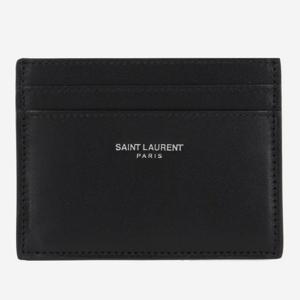 생로랑 블랙 스무스 가죽 카드 지갑 375946 0U90N1000