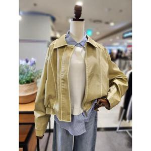 스테파니 세이브존01 카라 빈티지 블루종 가죽 자켓 A25JK5111