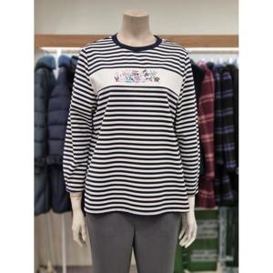 벨리시앙   라운드 넥 스트라이프 블라우스 bl4131