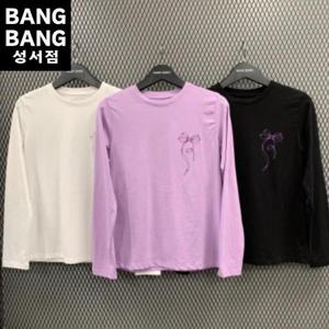뱅뱅 HC04 봄가을여성리본 라운드 얇은긴팔티셔츠 NTK701