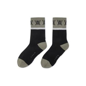 [어뉴골프] 여성 WOMEN BLOCK MEDIUM NECK SOCKS _BK