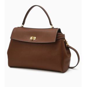 [헤지스ACC] 베리 클래식 브라운 레더 사첼백 HIBA5E168W2