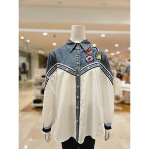 [르니앤맥코이(여성)]데님 배색 패치 포인트 블라우스 MM04BL706HJY