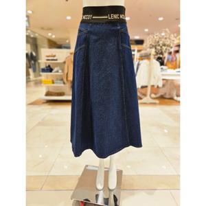 [르니앤맥코이]허리 밴딩 A라인 데님 스커트 MM05SK002HJY