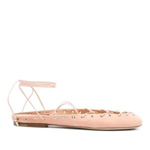 끌로에 레이스업 스웨이드 스터드 발레리나 플랫 CHC25U10BRA 6