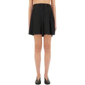 모스키노 블랙 플리츠 벨티드 웨이스트 미니 스커트 01180418 0