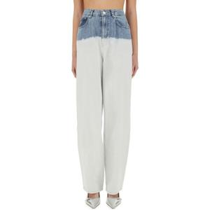 모스키노 하이웨이스트 투톤 스트레이트 진 03443721 1483