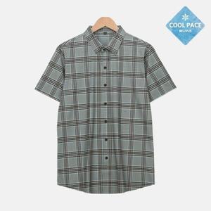 빌리버스 남자 골프웨어 냉감 체크 반팔 티셔츠 BBLT040