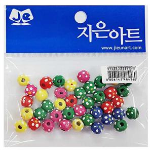 나무 비즈 원형꽃무늬 2봉 비즈공예 재료 팔찌 만들