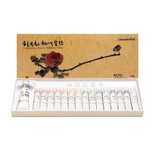 비비드 한국화 채색물감 7.5ml 16색 K 동양화물감 한국화물감 한국화채색물감 동양화채색물감 전문가동양화