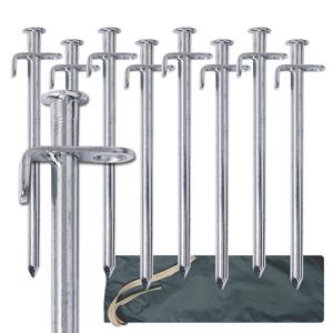 BUCK703 고강도 크롬 단조팩 35cm 8P+보관주머니 단조팩세트 텐트팩 캠핑팩 캠핑망치 텐트 타프 캠핑용품