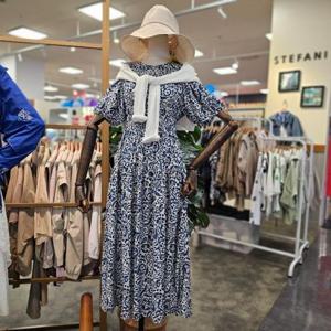 스테파니 HC07 기하학 나염 핑 원피스 A25SO5211